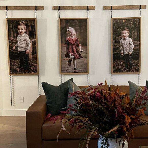 Walnut Wall Rail Modern Display - Picture 3 of 12